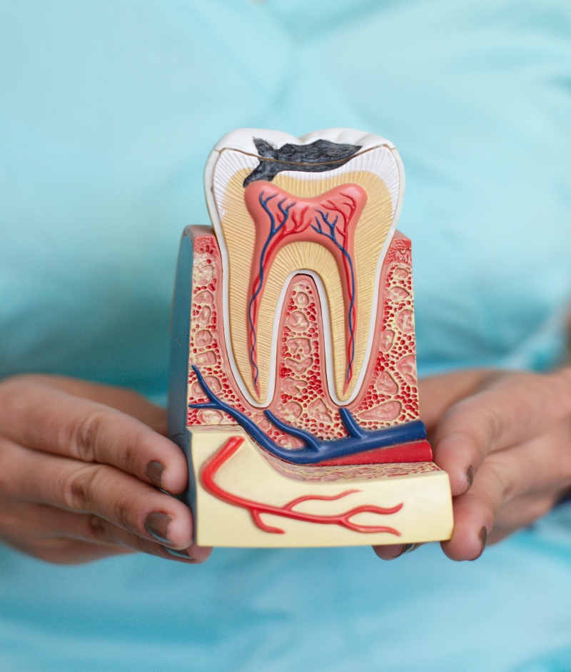 Patient holding their jaw with toothache